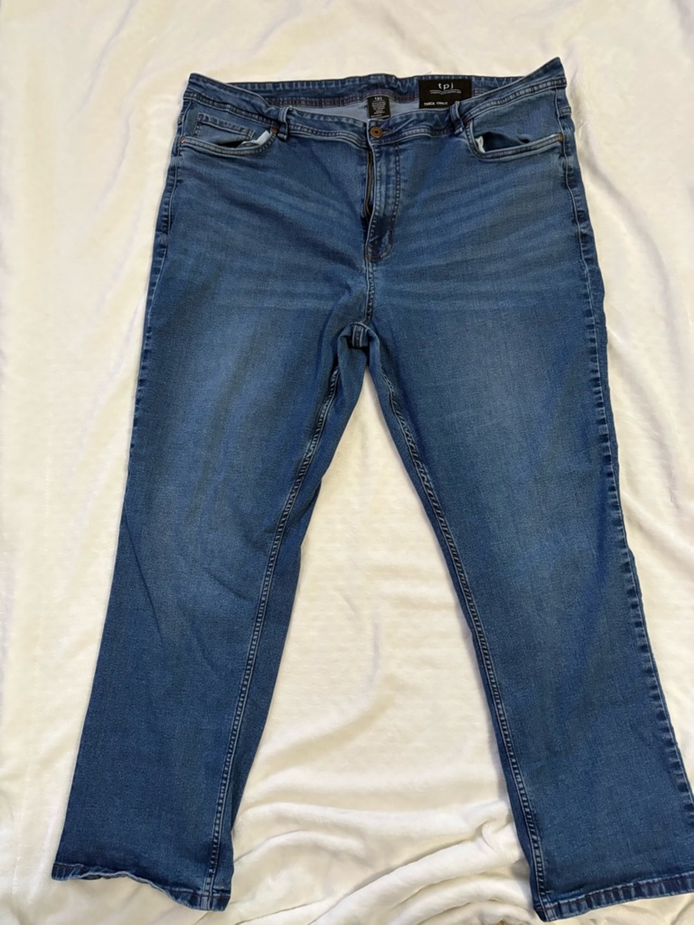 TPJ The Perfect Jean Thick Stretch Jeans Dark Blue 46x32 Men's Straight Leg EUC